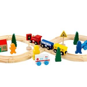 Pista de madera tren urbano