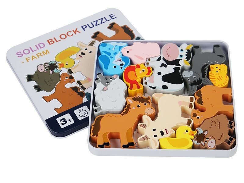 Rompecabezas de varias figuras - Animales Granja